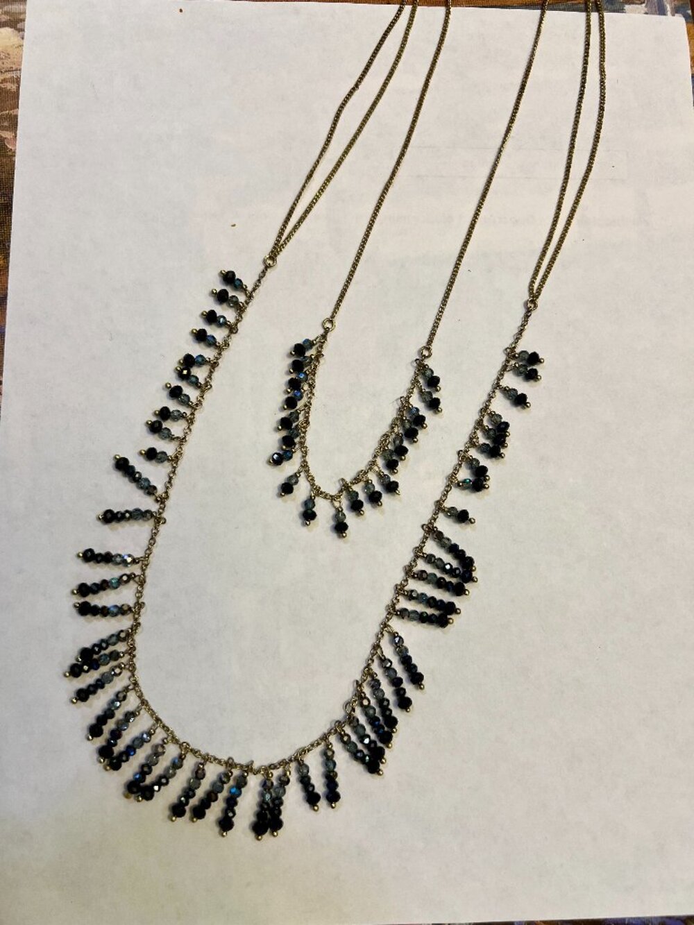 Long Two Tiered Beaded Necklace " Shades of Blue" by Nakamol